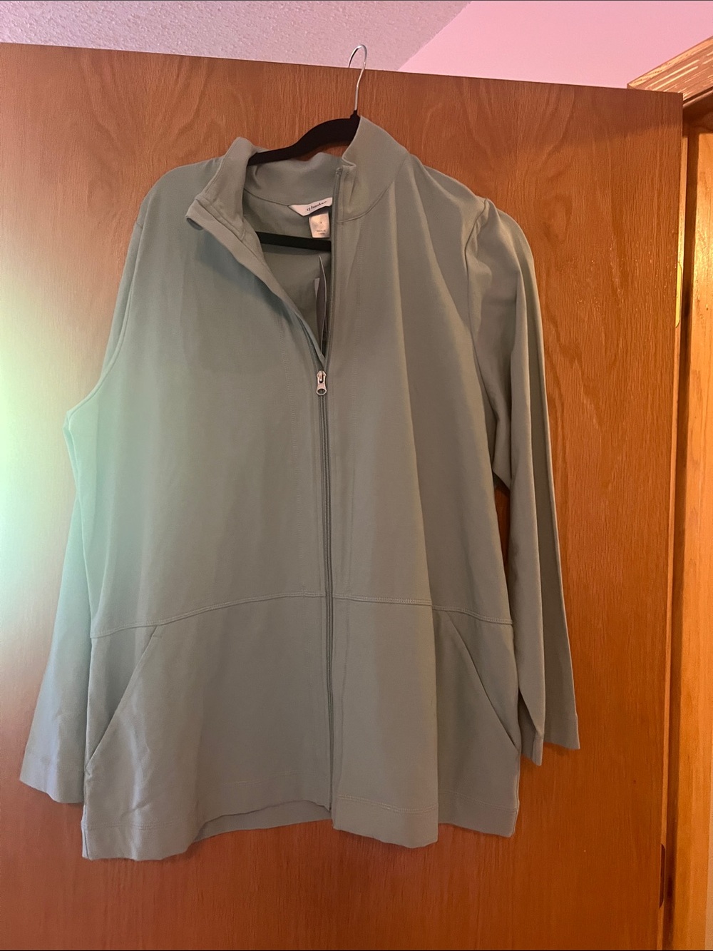 Light Sage Zip-Front Women's Jacket